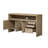 60" 3-Door Sideboard With 3 Drawers - Modern Solid Ash Veneer MDF Sideboard, Semi-Open Shelf & Center Semi-Circular Cutout In Back Panel, Large Storage Cabinet For Living Room, Hallway, Dining-2073722018