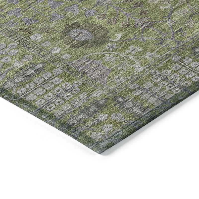 Machine Washable Indoor/Outdoor Kaczor ACN2231 Global Rug, Round 8'