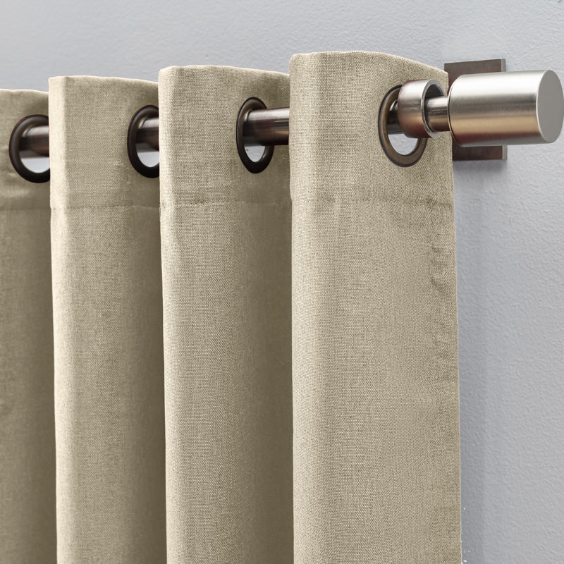 Stephane Premium Thermal Blackout Textured Grommet Short Single Curtain Panel, 50" W x 54" L, Driftwood