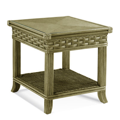 Somerset Glass Top End Table with Storage by Braxton Culler