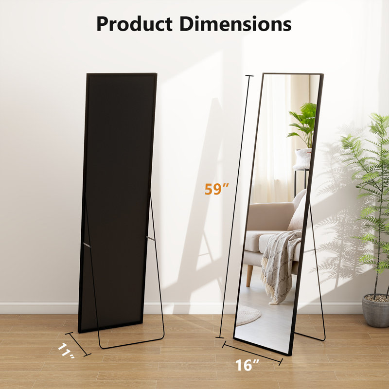 Miroir pleine grandeur, Noir, 59 po x 16 po