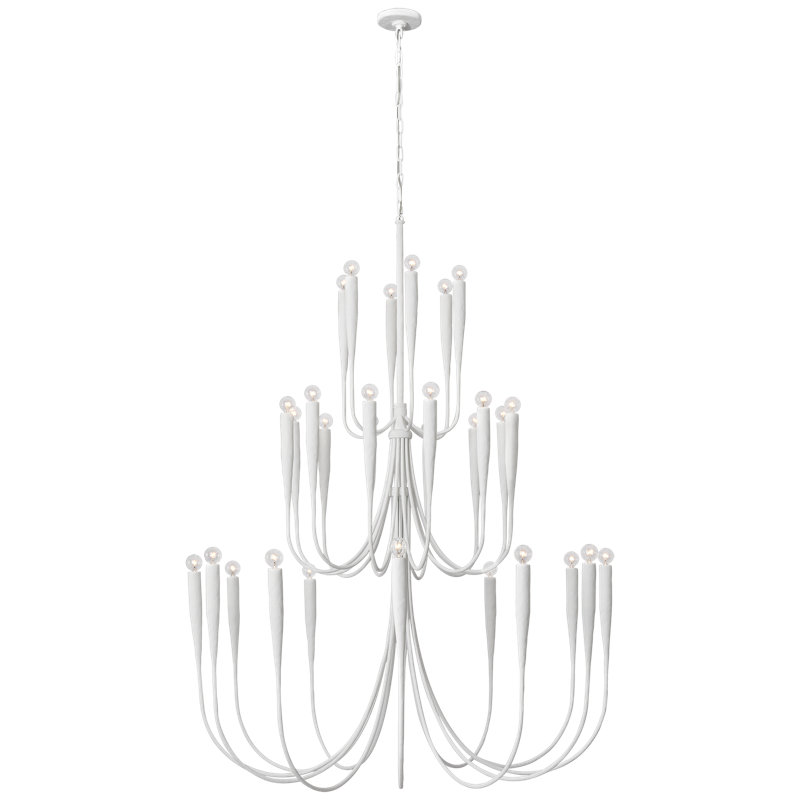 Julie Neill 30 - Light Chandelier, Plaster White, 67" H x 52" W x 52" D