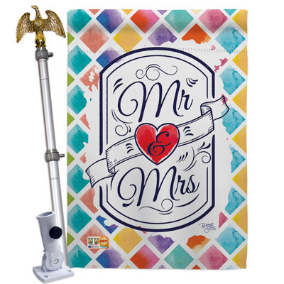 Ensemble de drapeaux en polyester 40 x 28 po Mr et Mme