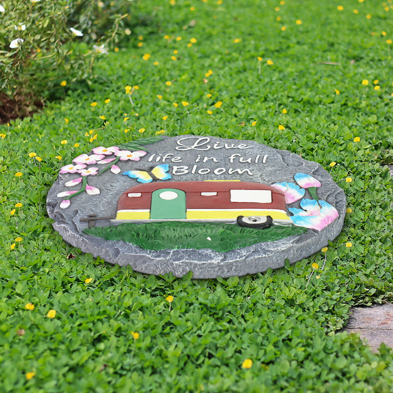 Le tremplin de jardin rétro Exhart «Live Life in Full Bloom», 10 po