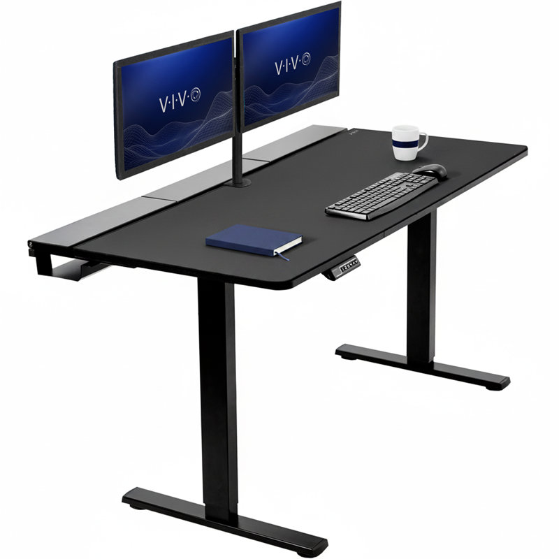 VIVO Electric 60" x 30" Desk, Full Cable Tabletop, 1B6-P3B Series, Black