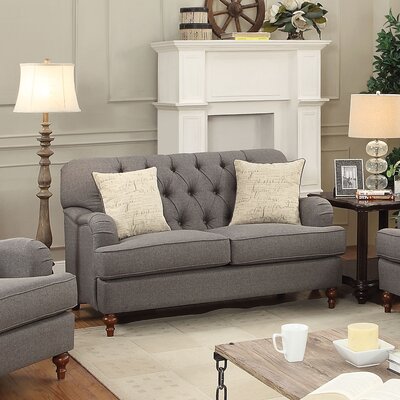 Diep 61"" Linen Square Arm Loveseat -  Darby Home Co, 84B921DACC37429BA542795B0392E6E9