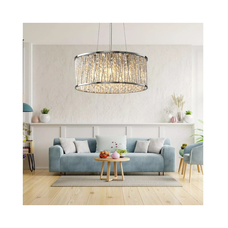 Avajane 5 - Light Crystal Pendant, Chrome