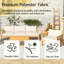 Ensemble de conversation de patio 5 pièces en bois avec coussin beige