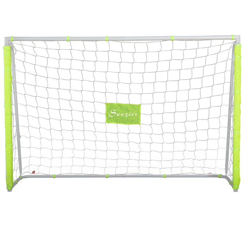 Filet de but de soccer 6 pi x 4 pi avec structure en métal, assemblage facile, Vert