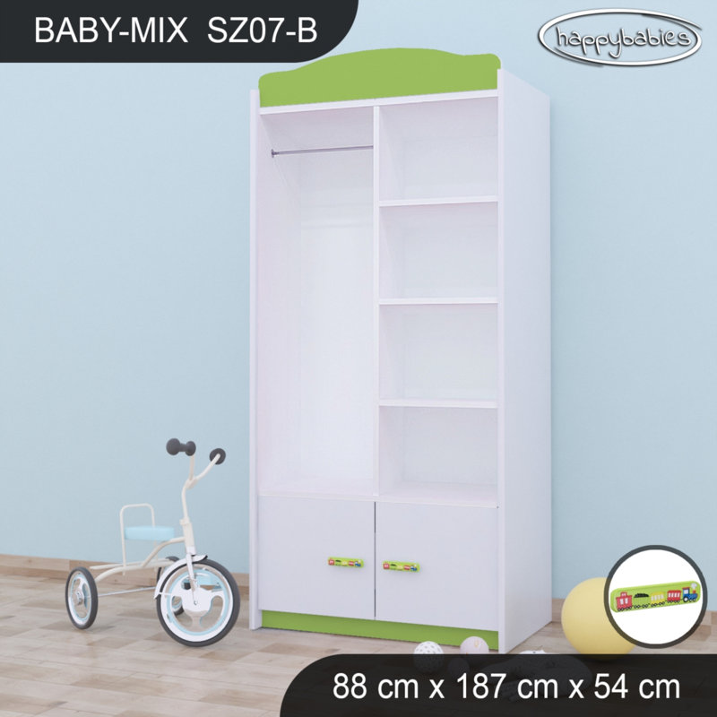4 Door Wardrobe, Green