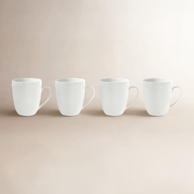 Everyday White Beaded Porcelain Mug
