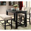 Table haute de style transitionnel - Noir antique, grain rustique, salle à manger classique