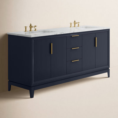 Charlise 72" Carrara Marble Double Bathroom Vanity