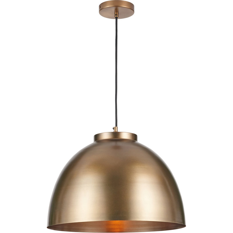 1 - Light Dome Pendant, Antique Brass
