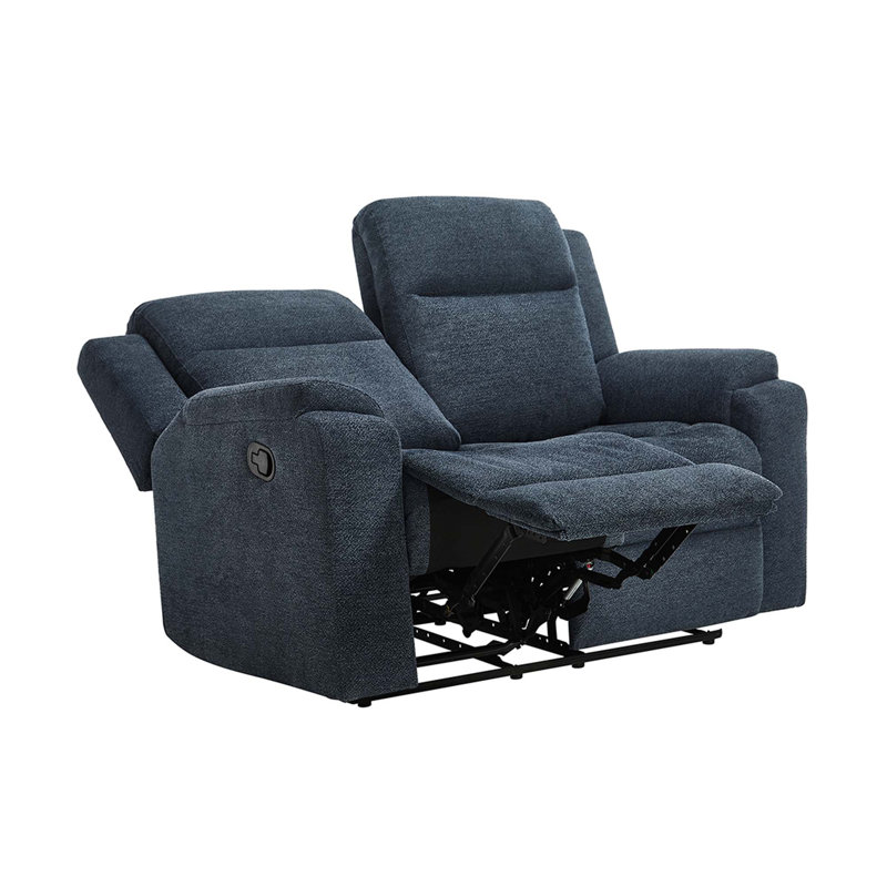 2 Seater Chenille Reclining Sofa, Blue