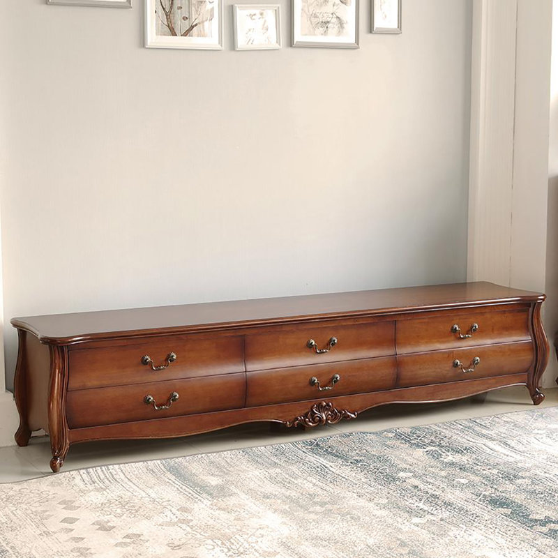 Meuble télé de luxe américain, H 18,5 po x L 86,6 po x l 18,1 po