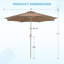 Parasol d'extérieur 9 pi 9 pi-945451275