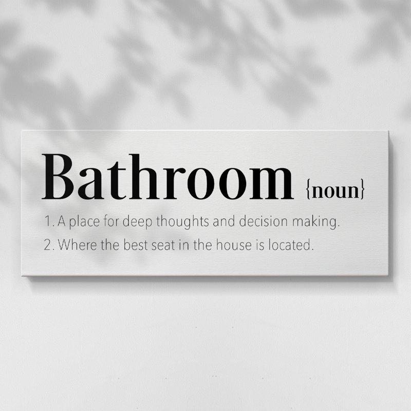 Salle de bain définition - Toile tendue avec châssis - Prêt à accrocher, H 16 po x l 40 po