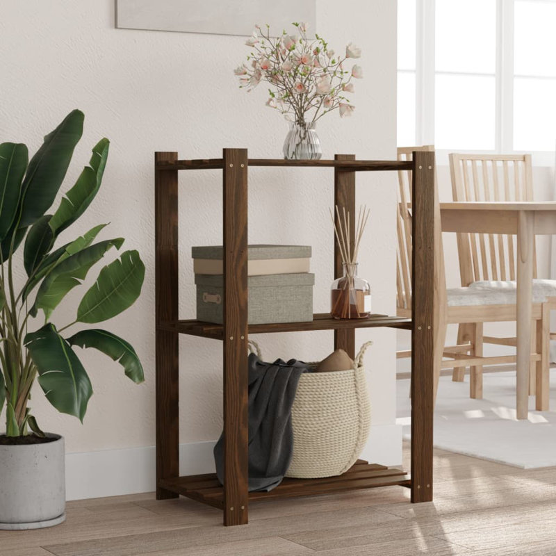 Geoffroy Steel Shelving Unit, 90cm H x 60cm W x 38cm D, Brown