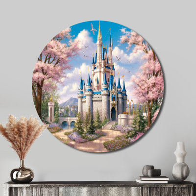 Enchantement de châteaux - paysages d'art rond en métal