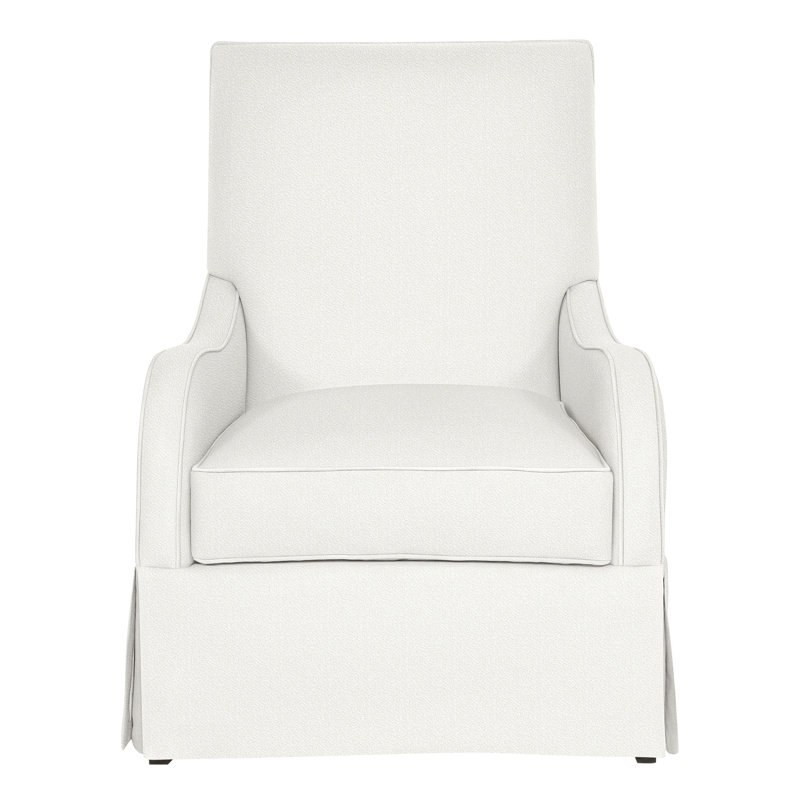 Zoe Swivel Slipcovered Armchair, Kempsey Sheepskin