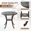Table de salle à manger ronde 31,5 po avec trou pour parasol, bronze