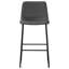 Chaise de bureau debout avec housse en similicuir gris, chaise de travail stable en similicuir à base en métal noir, hauteur de bar debout, structure