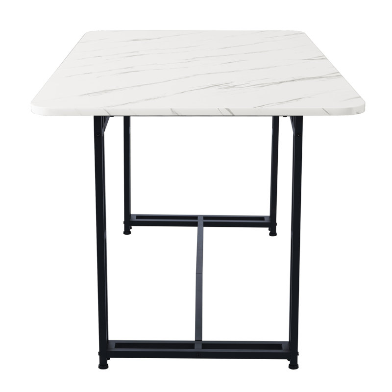 Loni Metal Base Dining Table, Black