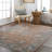 Everly Oriental Machine Made Power Loomed Polyester Area Rug in Rust/Navy-883953169