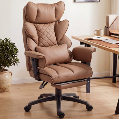 Big and Tall Office Chair Adult PU Leather High Back Indoor Adjustable Seat Height Executive Chairs Footrest