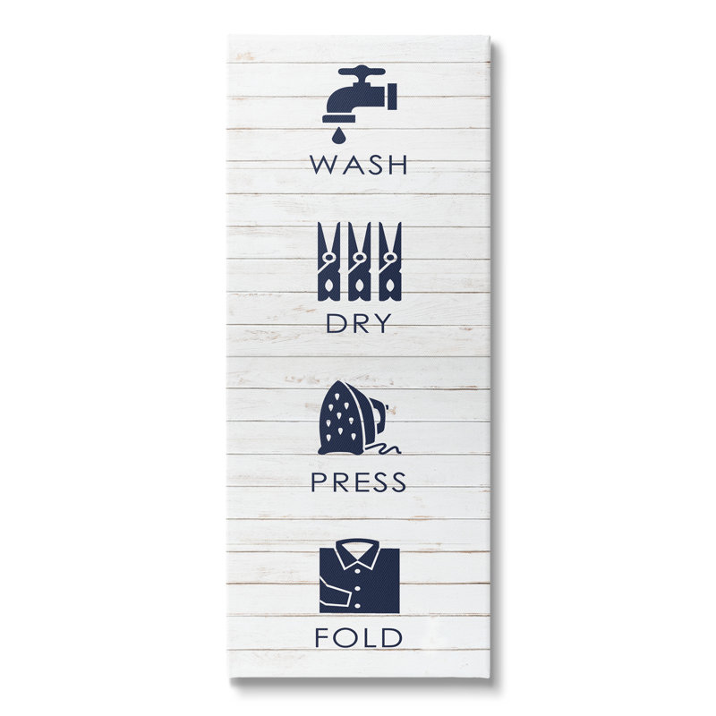 «Rustic Wash Dry Press Fold Laundry Text Quote» par Melody Hogan - impression, Plaque murale, L 10 po x H 10 po