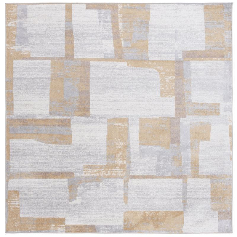 Bellay Performance Machine Washable Abstract Rug, Square 6'7"
