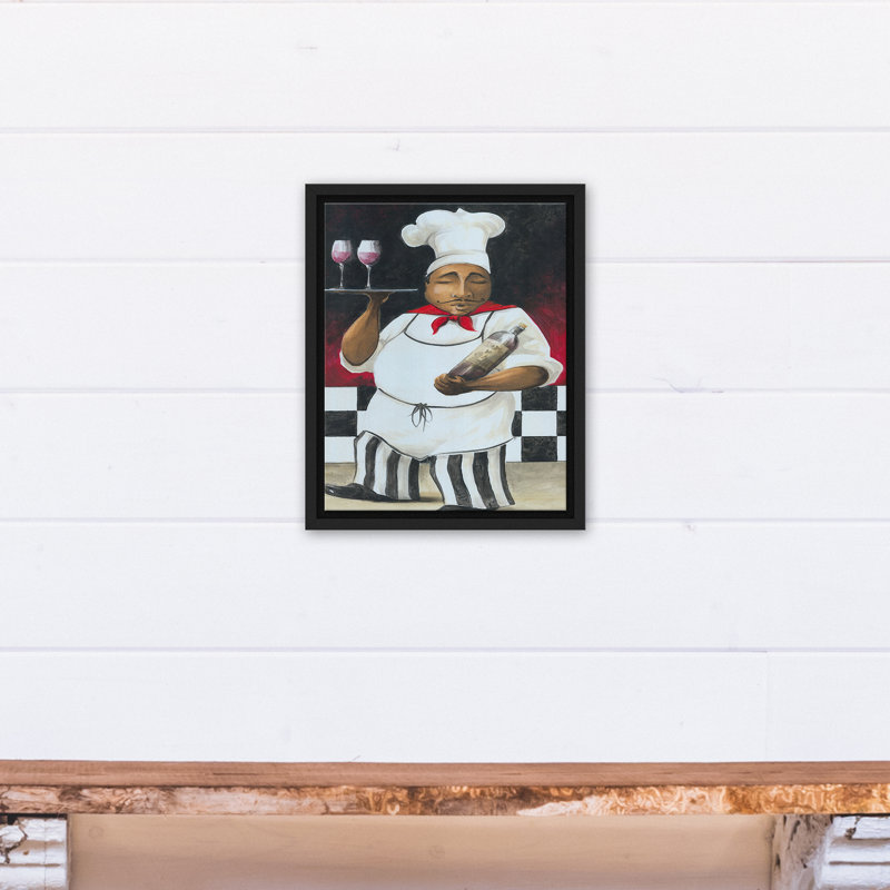 «Serving Chef» sur impression sur toile, H 15,75 po x l 12,75 po x P 1,75 po, Cadre flottant noir