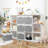 11x11 Storage Cubes, Cube Storage Bins with Metal Frame, Closet Storage Baskets, White&Grey, 6 Pack