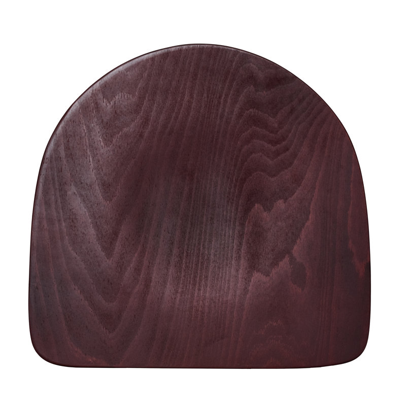 Tabouret de bar à dossier échelle Lima - Siège en bois d'acajou - Structure en acier - Finition transparente