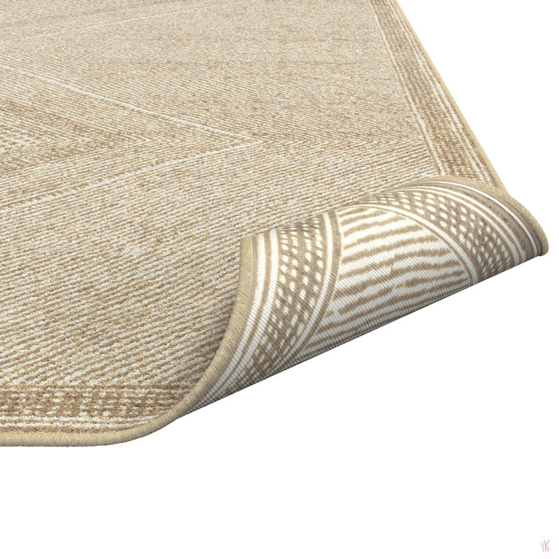 Benzara Beige And White Viscose Area Rug 8X10
