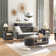 Roseellen 48''L Oval Coffee Table With Storage, Center Table With Open Shelf, Fluted Design