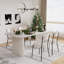 Ensemble de salle à manger rectangulaire à double piédestal avec table de salle à manger de style crème-299976012-299976011-301154028