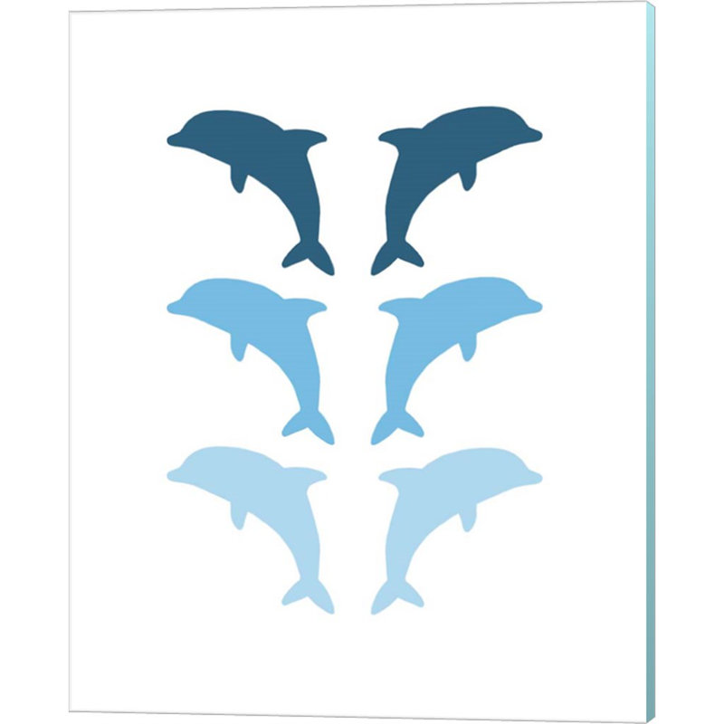 «Leaping Dolphins - Blue By Color Me Happy», art mural sur toile