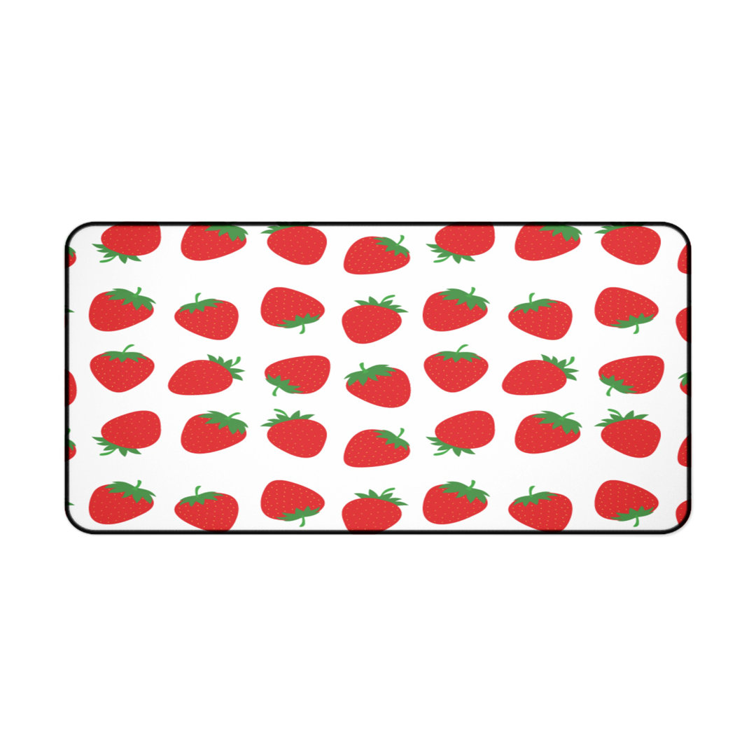 Red Strawberry Pattern Desk Mat