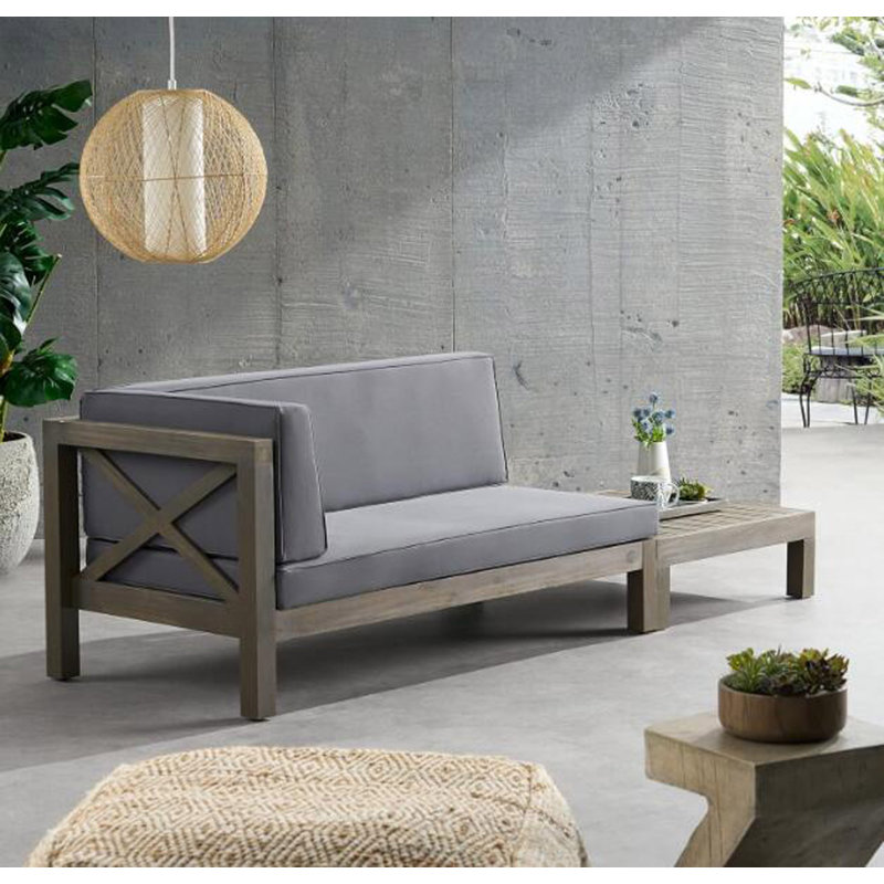 X-Back Corner Bench-L With Coffee Table