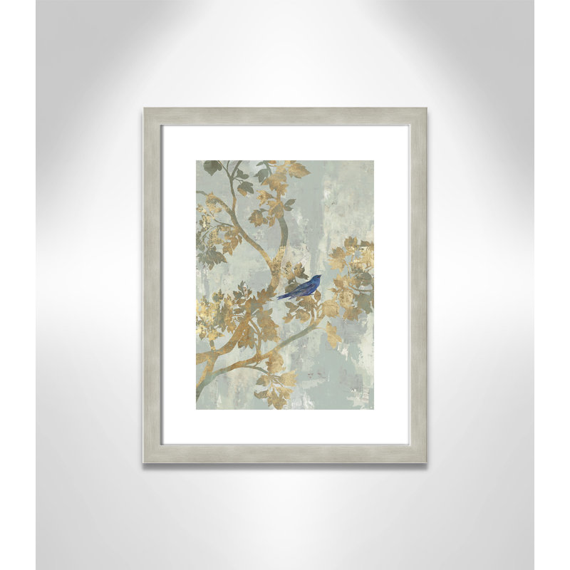 «Gaurangi Blue Bird», reproduction encadrée, Cadre argent