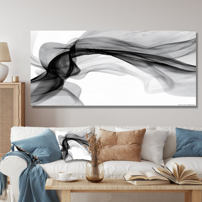 Galaxy Majestic Black And Grey Liquid Ink - Liquid Ink Canvas Print, Black Abstract Wall Art