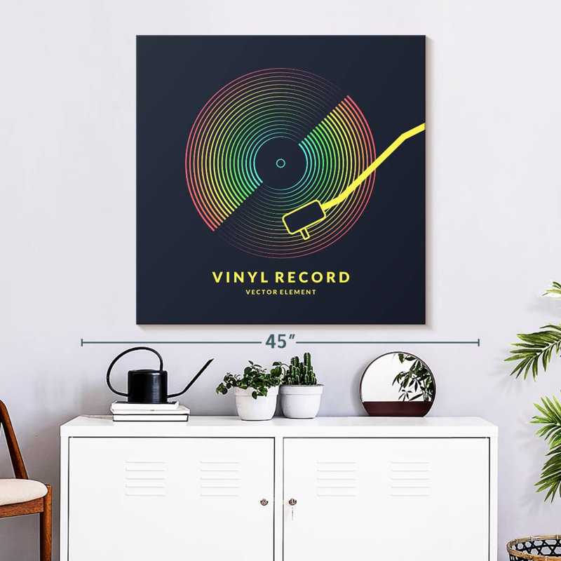 Abarca Rainbow Vinyl Record, 33" H x 33" W
