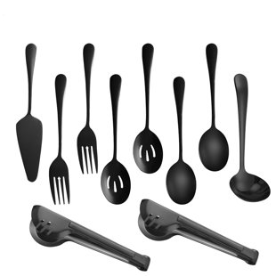 Darware Complete Serving Spoon & Utensil Set (6-piece SET); Includes Pasta Server Fork Spoon Slotted Spoon Ladle Cake/casserole Server; Stainless