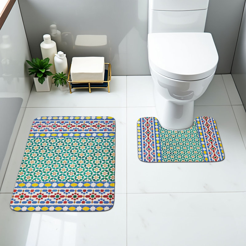  Multicolore tapis marocain pour salle de bain 2 pièces