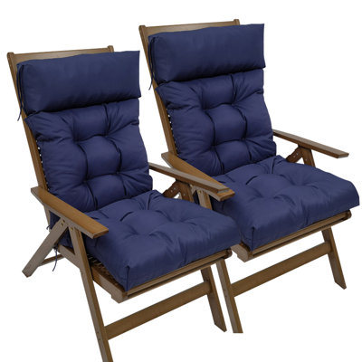 Coussin de chaise Adirondack imperméable avec attaches pour l'extérieur - Coussin de chaise berçante à dossier haut pour patio