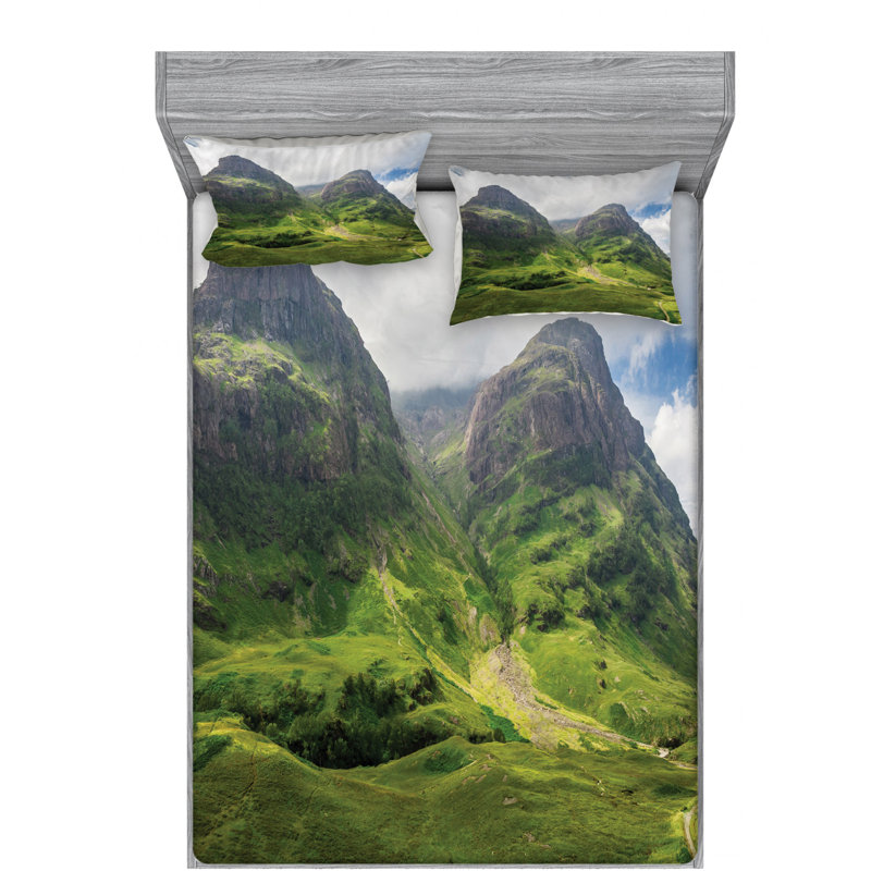 Scotland Microfiber Sheet Set, Queen Sheet Set with Fitted Sheet