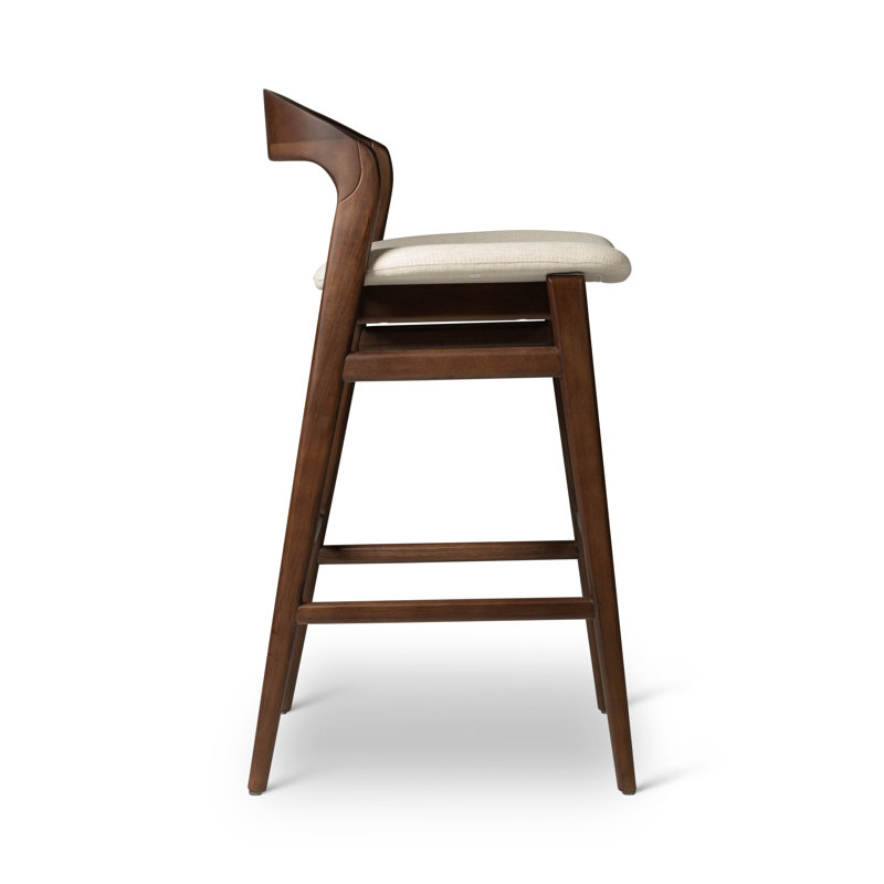 Modern Brazilian Velma Counter Stool, Medley Ivory Performance Basketweave, Bar Stool (29.25” Seat Height)
