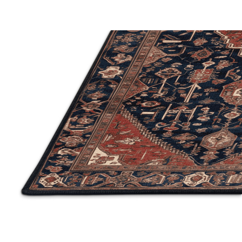 Machine Washable Persian Brown Area Rug, Rectangle 3' x 5'